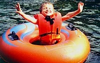 fun tubing on river