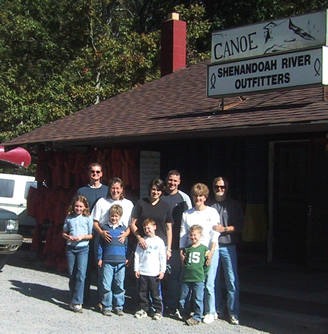 Family canoe trip at Outfitters