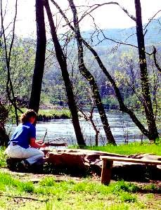 Bonfire down by the Shenandoah River