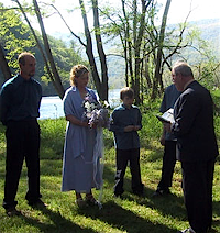 Wedding on banks of Shenandoah River