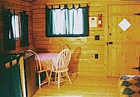 mini-kitchen in log cabin